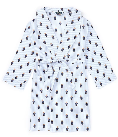 Polo Ralph Lauren Big Kids 8-16 Blue Polo Bear Flannel Robe