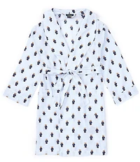 Polo Ralph Lauren Big Kids 8-16 Blue Polo Bear Flannel Robe