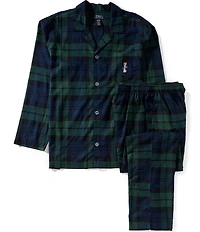 Polo Ralph Lauren Blackwatch Plaid/Polo Bear Long Sleeve Flannel Pajama Shirt & Matching Flannel Pajama Pants Set
