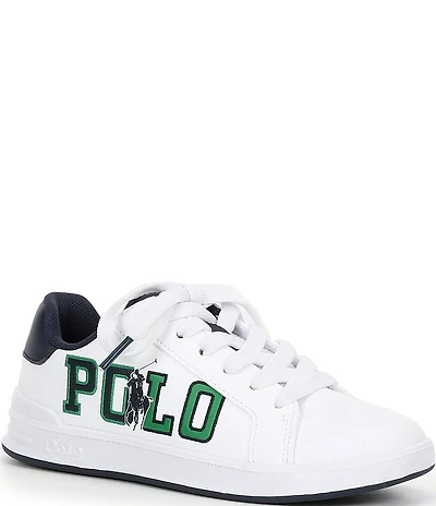 Polo Ralph Lauren Boys' Heritage Graphic Court III Leather Lace Up Sneakers (Youth)