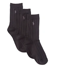 Polo Ralph Lauren Little/Big Boys Super Soft Ribbed 3-Pack Dress Sock