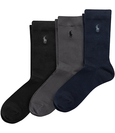 Polo Ralph Lauren Little/Big Boys Supersoft Flat 3-Pack Dress Socks