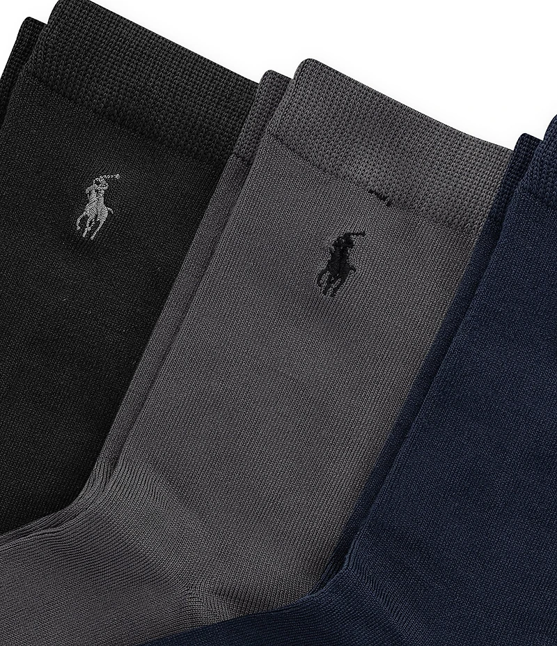 Polo Ralph Lauren Little/Big Boys Supersoft Flat 3-Pack Dress Socks