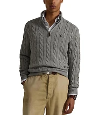 Polo Ralph Lauren Cable Knit Cotton Quarter-Zip Sweater