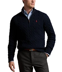 Polo Ralph Lauren Cable Knit Cotton Quarter-Zip Sweater