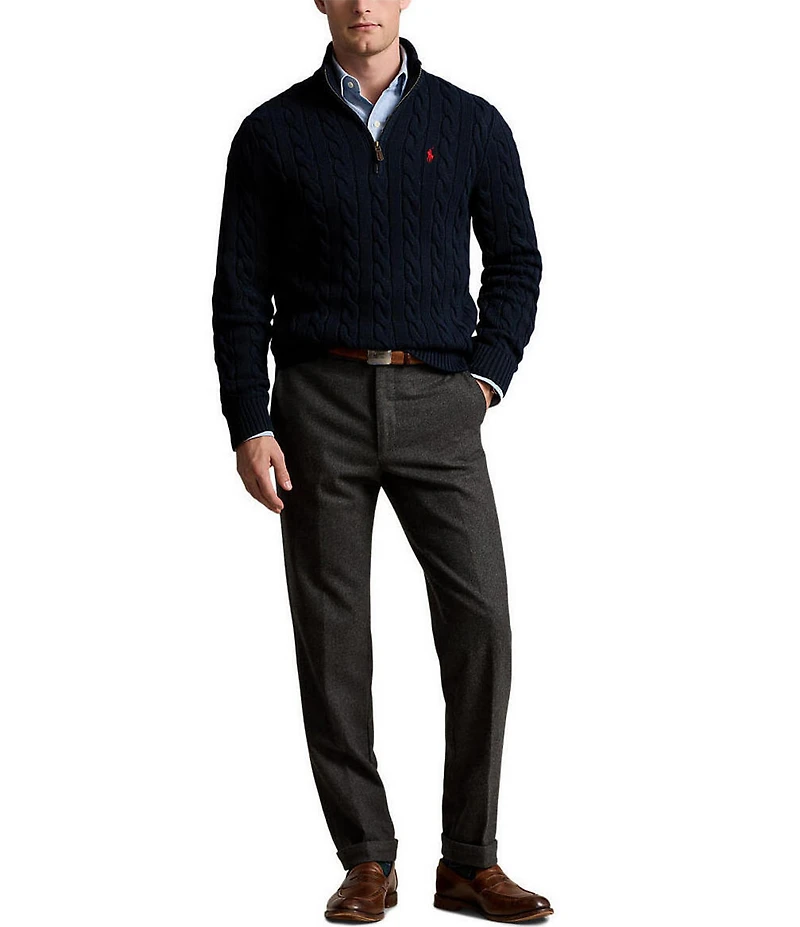 Polo Ralph Lauren Cable Knit Cotton Quarter-Zip Sweater