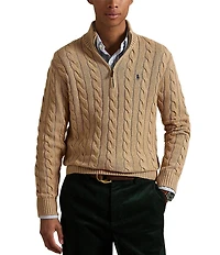 Polo Ralph Lauren Cable Knit Cotton Quarter-Zip Sweater