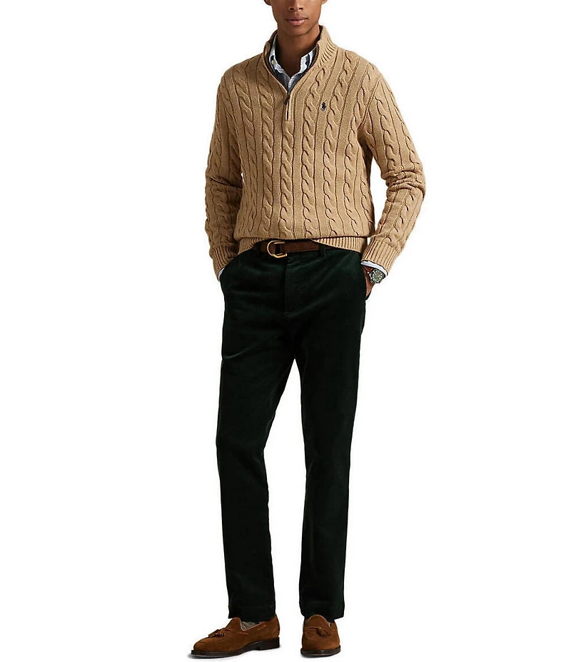Polo Ralph Lauren Cable Knit Cotton Quarter-Zip Sweater