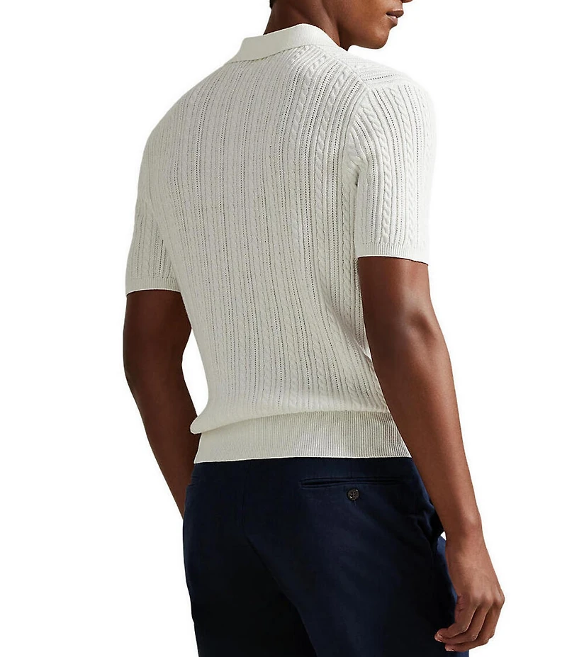 Polo Ralph Lauren Cable-Knit Short Sleeve Polo Sweater