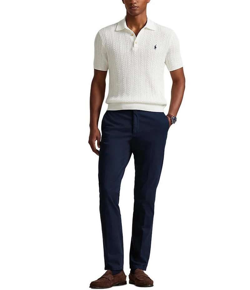 Polo Ralph Lauren Cable-Knit Short Sleeve Polo Sweater