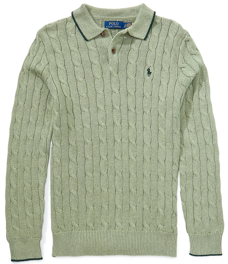Polo Ralph Lauren Cable-Knit Sweater Polo Shirt