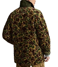Polo Ralph Lauren Camouflage Print Quilted Corduroy Barn Coat