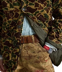 Polo Ralph Lauren Camouflage Print Quilted Corduroy Barn Coat