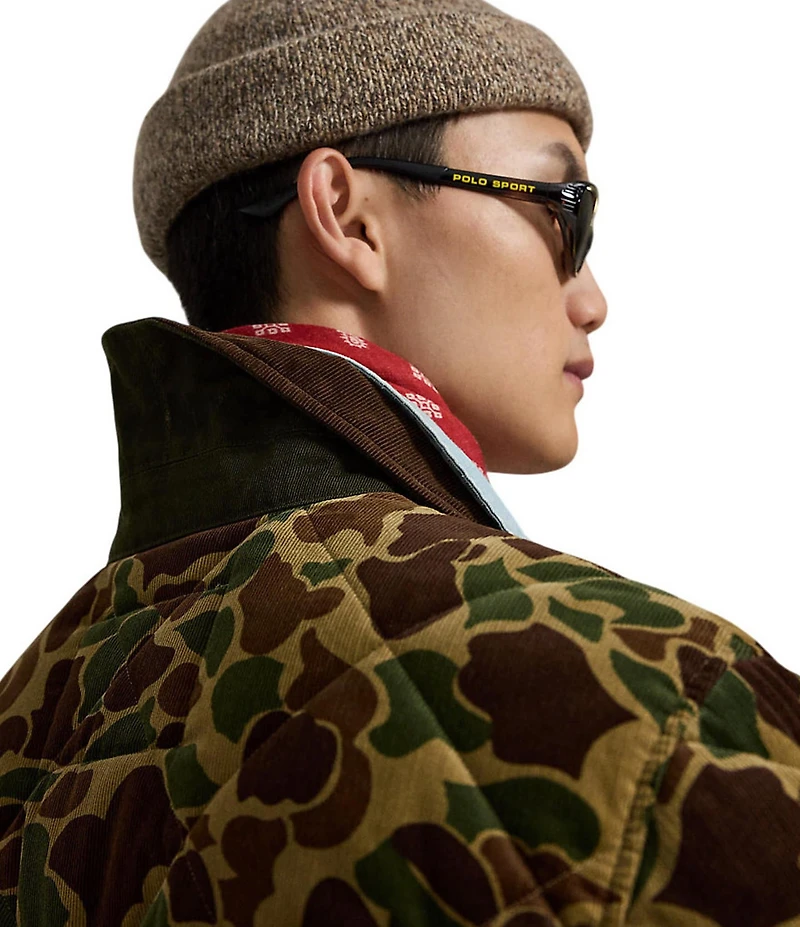 Polo Ralph Lauren Camouflage Print Quilted Corduroy Barn Coat