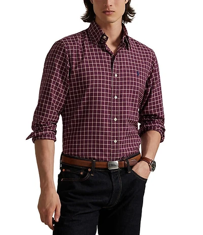 Polo Ralph Lauren Checked Classic Fit Performance Oxford Long Sleeve Woven Shirt