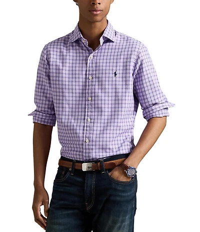 Polo Ralph Lauren Checked Classic Fit Performance Stretch Oxford Long Sleeve Woven Shirt