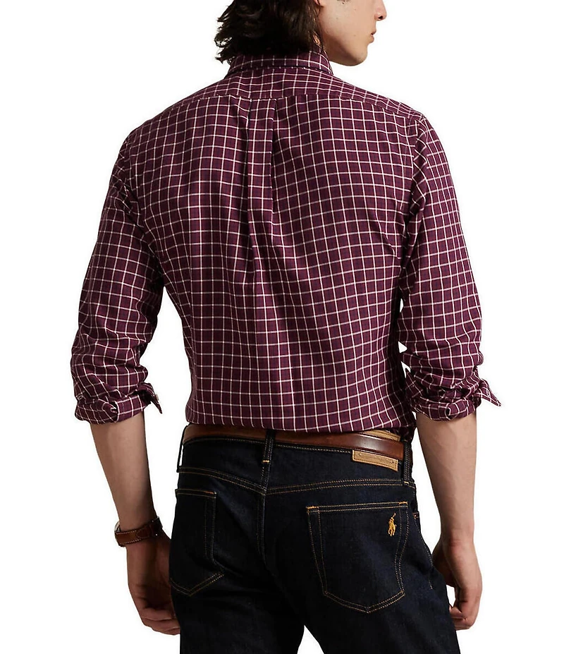 Polo Ralph Lauren Checked Plaid Classic Fit Performance Oxford Long Sleeve Woven Shirt