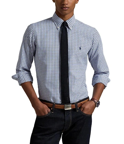 Polo Ralph Lauren Checked Print Classic Fit Performance Oxford Long Sleeve Woven Shirt