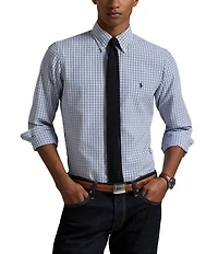 Polo Ralph Lauren Checked Print Classic Fit Performance Oxford Long Sleeve Woven Shirt