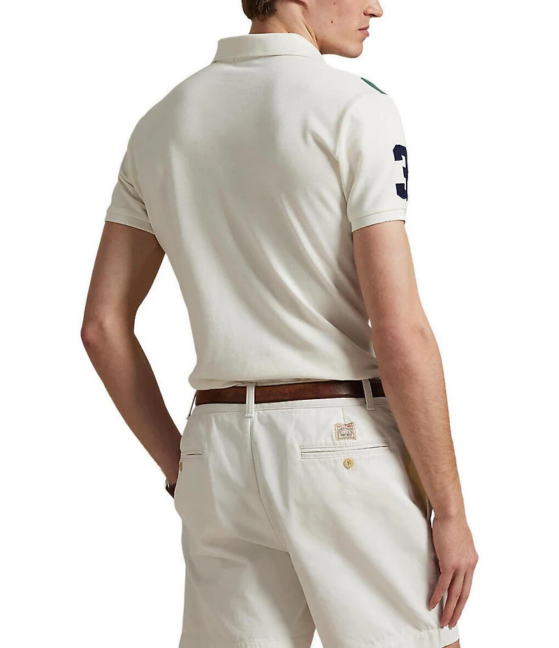 Polo Ralph Lauren Classic Fit Big Pony Diagonal Stripe Mesh Short Sleeve Polo Shirt