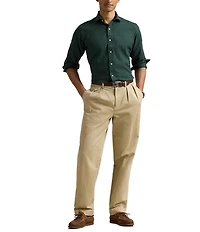 Polo Ralph Lauren Classic Fit Brushed Performance Stretch Twill Long Sleeve Woven Shirt