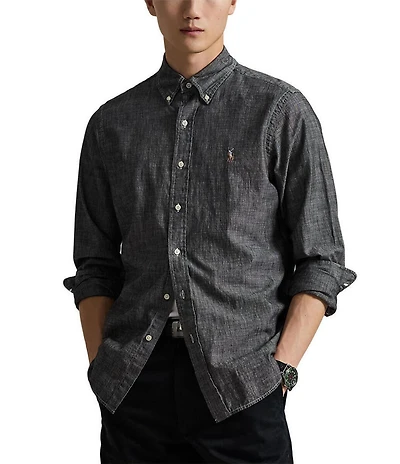 Polo Ralph Lauren Classic-Fit Button-Front Solid Chambray Shirt