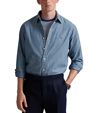 Polo Ralph Lauren Classic-Fit Button-Front Solid Chambray Shirt