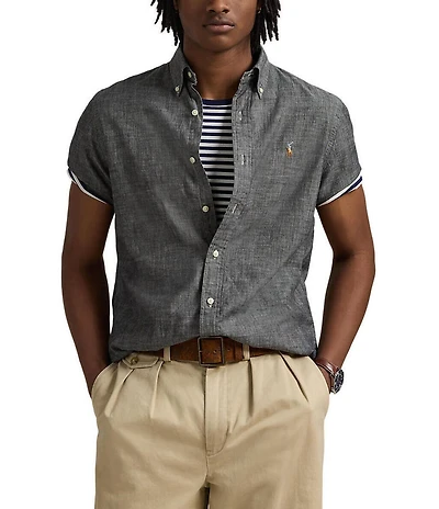 Polo Ralph Lauren Classic-Fit Chambray Short-Sleeve Woven Shirt