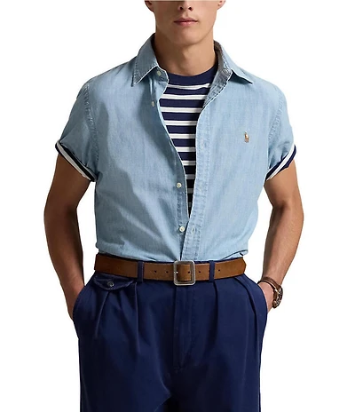 Polo Ralph Lauren Classic-Fit Chambray Short-Sleeve Woven Shirt