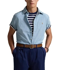 Polo Ralph Lauren Classic-Fit Chambray Short-Sleeve Woven Shirt