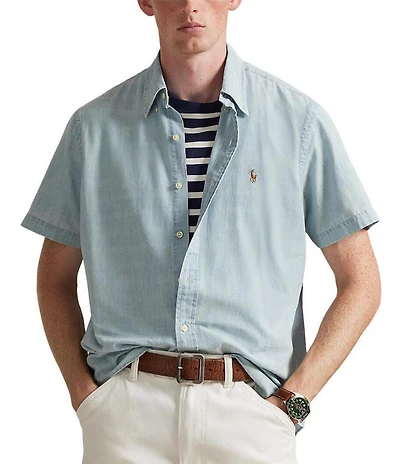 Polo Ralph Lauren Classic-Fit Chambray Short-Sleeve Woven Shirt
