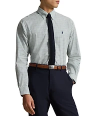 Polo Ralph Lauren Classic Fit Checked Stretch Poplin Long Sleeve Woven Shirt
