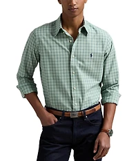 Polo Ralph Lauren Classic Fit Checked Stretch Poplin Long Sleeve Woven Shirt