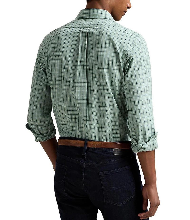Polo Ralph Lauren Classic Fit Checked Stretch Poplin Long Sleeve Woven Shirt