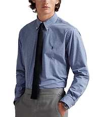 Polo Ralph Lauren Classic Fit Checked Stretch Poplin Long Sleeve Woven Shirt