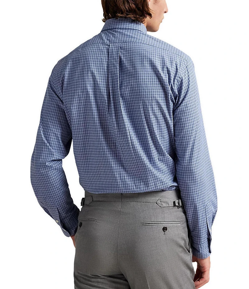Polo Ralph Lauren Classic Fit Checked Stretch Poplin Long Sleeve Woven Shirt