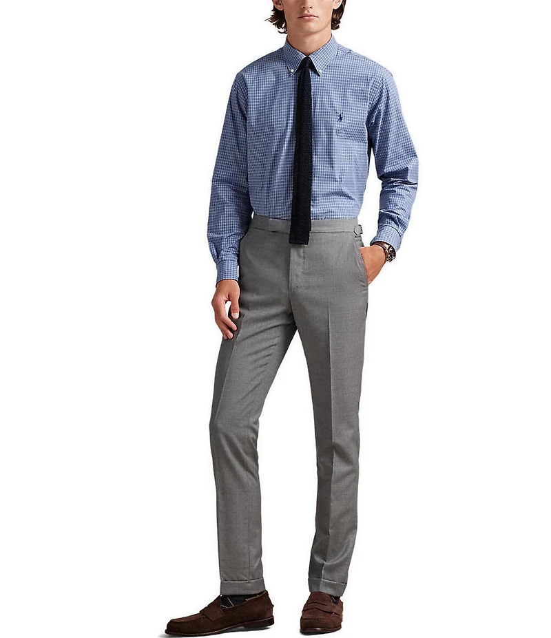 Polo Ralph Lauren Classic Fit Checked Stretch Poplin Long Sleeve Woven Shirt