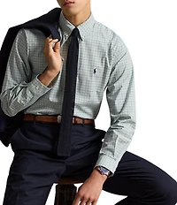 Polo Ralph Lauren Classic Fit Checked Stretch Poplin Long Sleeve Woven Shirt
