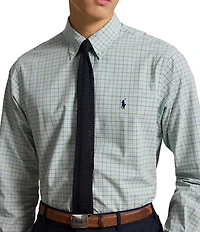 Polo Ralph Lauren Classic Fit Checked Stretch Poplin Long Sleeve Woven Shirt