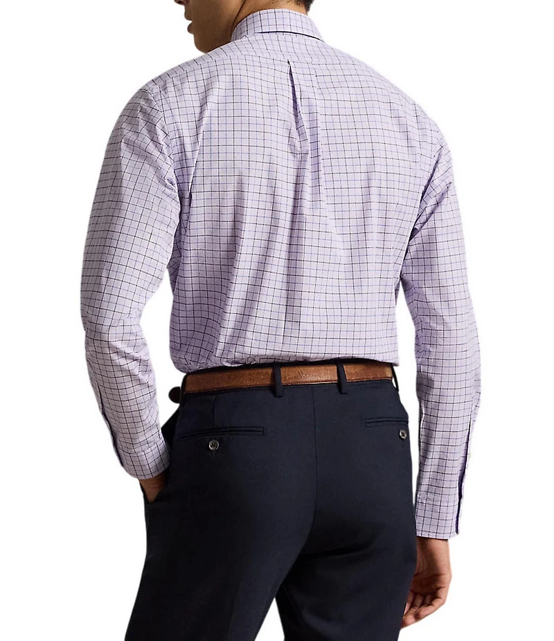 Polo Ralph Lauren Classic Fit Checked Stretch Poplin Long Sleeve Woven Shirt