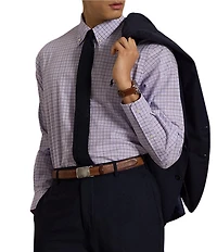 Polo Ralph Lauren Classic Fit Checked Stretch Poplin Long Sleeve Woven Shirt