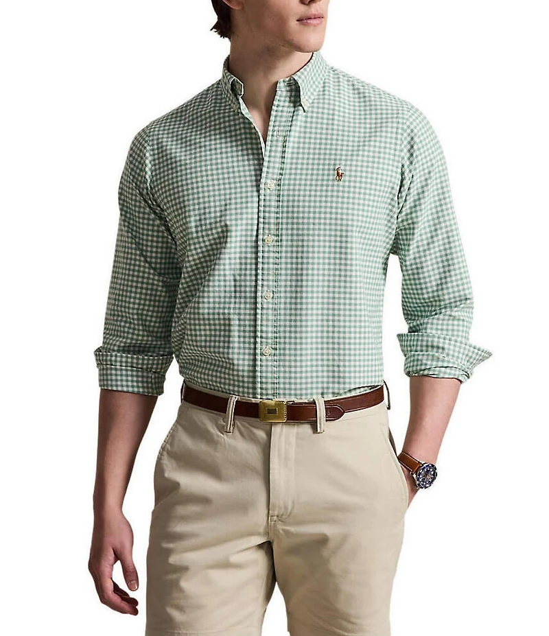 Polo Ralph Lauren Classic Fit Gingham Oxford Long Sleeve Woven Shirt
