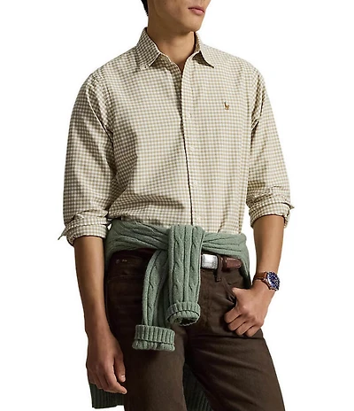 Polo Ralph Lauren Classic Fit Gingham Oxford Long Sleeve Woven Shirt