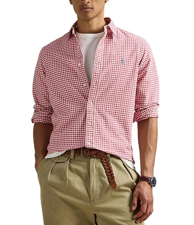 Polo Ralph Lauren Classic Fit Gingham Oxford Long Sleeve Woven Shirt