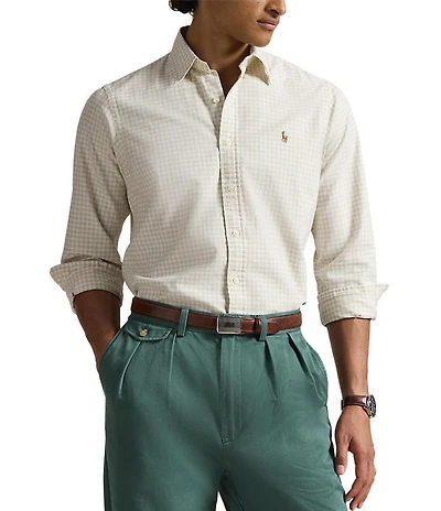 Polo Ralph Lauren Classic Fit Gingham Oxford Long Sleeve Plaid Shirt
