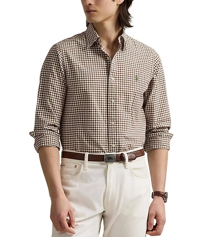 Polo Ralph Lauren Classic Fit Gingham Oxford Long Sleeve Woven Shirt