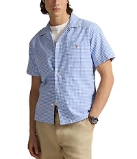 Polo Ralph Lauren Classic Fit Gingham Oxford Short Sleeve Woven Camp Shirt