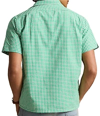 Polo Ralph Lauren Classic Fit Gingham Oxford Short Sleeve Woven Camp Shirt