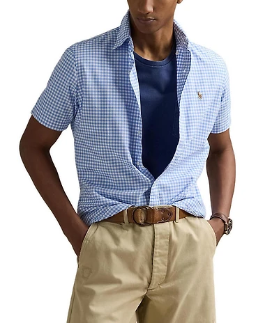 Polo Ralph Lauren Classic Fit Gingham Oxford Short Sleeve Plaid Shirt