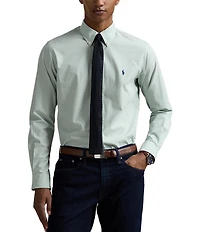 Polo Ralph Lauren Classic Fit Gingham Print Stretch Poplin Long Sleeve Woven Shirt